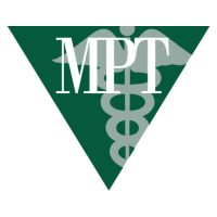 Green triangle logo with caduceus and MPT for children's science center health exhibit
